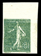 ** N°130, Semeuse 15c Vert Non Dentelé, Impression Recto Verso. TB  Qualité: **  Cote: 145 Euros - Unused Stamps