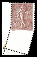 * N°131i, 20c Semeuse, Piquage Oblique Par Pliage Cdf. SUP  Qualité: * - Unused Stamps