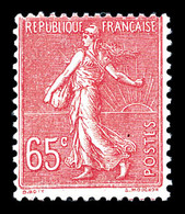 ** N°224, 50c Sur 65c Semeuse, Surcharge à Sec. TTB (signé Calves)  Qualité: ** - Unused Stamps