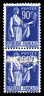 ** N°368, 90c Paix, Impression Sur Raccord En Paire. TB  Qualité: ** - Unused Stamps