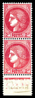 ** N°373f, 2F Rose, Impression Sur Raccord En Paire Bdf. TB  Qualité: **  Cote: 130 Euros - Unused Stamps