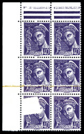 ** N°413, 40c Mercure, Raccord + Impression Partielle En Bd6 Cdf. TB  Qualité: ** - Unused Stamps