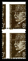 ** N°512, 80c Pétain, Piquage En Croix + 1ex Dentelé Sur 3 Cotés Sur Paire. TTB  Qualité: ** - Unused Stamps