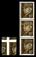 * N°512, 80c Pétain, Piquage En Croix Et Raccord. TTB  Qualité: * - Unused Stamps