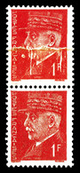 ** N°514, 1F Pétain, Impression Sur Raccord En Paire. TB  Qualité: ** - Unused Stamps