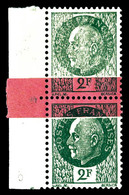 ** N°518, 2f Pétain, Impression Sur Raccord Avec Sonnette En Paire. SUP (certificat)  Qualité: ** - Unused Stamps