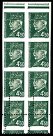 ** N°521B, 4f 50 Pétain: Piquage à Cheval Partiel Sur 4 Exemplaires Tenant à 4 Exemplaires Non Dentelés Accidentel. SUP. - Unused Stamps