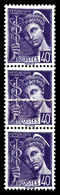 ** N°548, 40c Mercure, Impression Sur Raccord En Bde De 3. TB  Qualité: ** - Unused Stamps