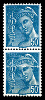 ** N°549, 50c Mercure, Impression Sur Raccord En Paire. TB  Qualité: ** - Unused Stamps