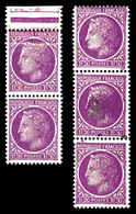 ** N°679, 1f 50 Mazelin, Visage Obstrué En Bde De 3 + Raccord En Paire. TB  Qualité: ** - Unused Stamps