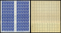 ** N°886, 15F Gandon, Impression Sur Raccord En Feuille Complète De 100 Exemplaires Datée Du 20.6.51. SUP (certificat)   - Unused Stamps