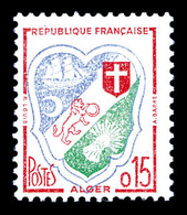 ** N°1232b, 15c Alger, Couleur Jaune Absente. TTB (signé Calves)  Qualité: **  Cote: 400 Euros - Unused Stamps