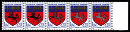 ** N°1510, 20c St Lô, 2 Exemplaires Licone Noire Tenant à 3 Normaux Bdf. SUP (signés Calves/certificat)  Qualité: **  Co - Unused Stamps