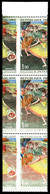 ** N°1653, 1F Degas, Piquage à Cheval Horizontal Sur Bande De 3 Exemplaires Cdf Dont 1 Exemplaire Couleur Noire Absente. - Unused Stamps