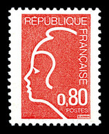 ** N°1862A, NON EMIS: Marianne De Durrens (1975), 80c Rouge-orange, R.R.R. Et SUP (certificat)  Qualité: **  Cote: 2250  - Unused Stamps