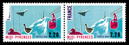 ** N°1866a, Midi Pyrenees, Sans Le Légende 'FRANCE' Tenant à Normal. SUP. R.R. (signé Calves/certificat)  Qualité: **  C - Unused Stamps