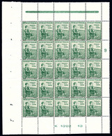 ** N°149, Orphelins, 5c +5c Vert En Feuille De 25 Exemplaires Avec Numéro, RARE Et SUP (certificat)  Qualité: **  Cote:  - Ganze Bögen