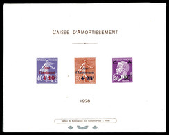 (*) N°249/51, Série Caisse D'amortissement De 1928 En épreuve Collective. SUP (certificat)  Qualité: (*)  Cote: 1200 Eur - Luxusentwürfe