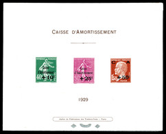 (*) N°253/55, Série Caisse D'amortissement De 1929 En épreuve Collective. TB (certificat)  Qualité: (*)  Cote: 1200 Euro - Luxusentwürfe