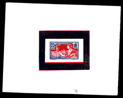 (*) N°184, JO De Paris 1924, épreuve Bicolore En Rouge Et Bleu Avec Encadrement Noir. SUP. R.R. (signé Brun/certificat)  - Künstlerentwürfe