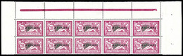 ** ANDORRE N°23, 20F Lilas-rose En Bloc De 10 Exemplaires Bord De Feuille, Fraîcheur Postale. SUP (certificat)  Qualité: - Unused Stamps