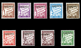 ** ANDORRE Taxe, N°1/8, Série De 1931, Les 8 Val TB + N° 4 Avec Surcharge à Cheval  Qualité: **  Cote: 165 Euros - Unused Stamps