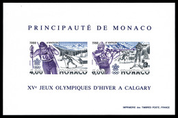 ** MONACO Blocs Et Feuillets, N°40a, JO D'hiver Calgary Non Dentelé, TTB  Qualité: **  Cote: 310 Euros - Blocks & Sheetlets