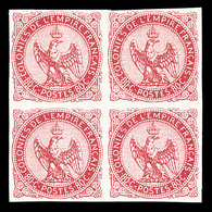 ** COLONIES GENERALES N°6, Aigle: 80c Rose En Bloc De Quatre (2ex*), FRAÎCHEUR POSTALE (signé Brun/certificat)  Qualité: - Aigle Impérial