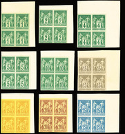 (*) COLONIES GENERALESSAGE, Tirage Spécial De 1900 Sur Bristol, On Ne Connait Que 2 Panneaux De 25 Timbres Découpés: 9 V - Eagle And Crown