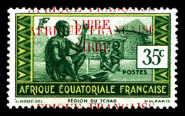 * AFRIQUE EQUATORIALE N°100a, 35c Vert Et Jaune, Double Surcharge. SUP (certificat)  Qualité: * - Neufs