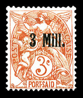 * ALEXANDRIE N°36b, 3m Sur 3c, Erreur: Sur Timbre De Port Said. TB (signé Brun)  Qualité: *  Cote: 200 Euros - Unused Stamps