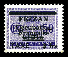 * FEZZAN Taxe, N°4, 3f Sur 50c Violet. SUP. R.R. (signé/certificat)  Qualité: *  Cote: 1800 Euros - Gebraucht