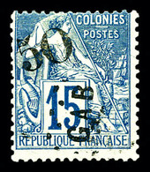 * GABON N°4, 50 Sur 15c Bleu. TTB (signé Margues/certificat)  Qualité: *  Cote: 1700 Euros - Unused Stamps