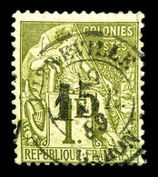 O GABON N°7, 15 Sur 1f Olive. TTB (signé Brun/certificat)  Qualité: O  Cote: 1250 Euros - Unused Stamps