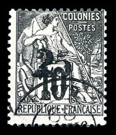 O GABON N°9, 25 Sur 10 Noir Sur Lilas. SUP. R. (signé Brun/certificat)  Qualité: O  Cote: 2100 Euros - Unused Stamps