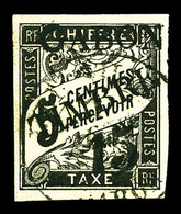 O GABON N°11, Timbre Taxe Surchargé 15 Sur 5c Noir, TB (signé Calves/certificat)  Qualité: O  Cote: 320 Euros - Unused Stamps