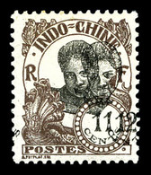 * INDOCHINE N°111a, 12c Brun, Double Surcharge. SUP (signé Brun/certificat)  Qualité: *  Cote: 600 Euros - Unused Stamps