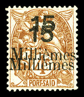 * PORT SAID N°43b, 15m Sur 4c Blanc, Double Surcharge. TB (signé Scheller)  Qualité: *  Cote: 220 Euros - Unused Stamps