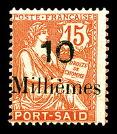 ** PORT SAID N°64b, Erreur De Chiffres: 10 M Sur 15c. SUP (certificat)  Qualité: **  Cote: 325 Euros - Unused Stamps