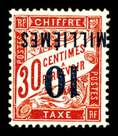 ** PORT SAID Taxe, N°7a, 10m Sur 30c, Surcharge Renversée. TB (signé Brun)  Qualité: **  Cote: 234 Euros - Unused Stamps