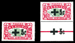 * REUNION N°80, Croix Rouge, Surcharge Noire: 2 Exemplaires Dont 1 Bdf. TB  Qualité: *  Cote: 400 Euros - Unused Stamps