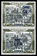 ** REUNION PA, N°51, ESSAIS DE SURCHARGE NON EMISE En Bleu Sur Paire Verticale, R.R.R. SUP (certificat)   Qualité: ** - Unused Stamps