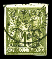 O SAINT PIERRE ET MIQUELON N°2c, 25 Sur 1f Olive, SPM En Haut. SUP. R.R. (certificat)  Qualité: O  Cote: 4000 Euros - Used Stamps