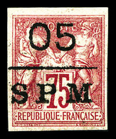 * SAINT PIERRE ET MIQUELON N°10, 05 Sur 75c De 1877. SUP (signé Calves/certificat)  Qualité: *  Cote: 400 Euros - Used Stamps