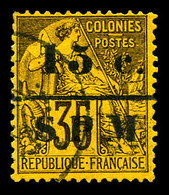 O SAINT PIERRE ET MIQUELON N°13, 15c Sur 35c De 1881. SUP (signé Brun/certificat)  Qualité: O  Cote: 650 Euros - Used Stamps