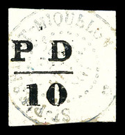 O SAINT PIERRE ET MIQUELON N°17, 10c Noir. TTB. R.R (signé Calves/certificat)  Qualité: O  Cote: 1800 Euros - Used Stamps