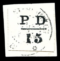 O SAINT PIERRE ET MIQUELON N°17, 15c Noir Sur Son Support. TTB. R.R (signé Calves/certificat)  Qualité: O  Cote: 1500 Eu - Used Stamps