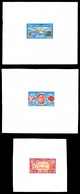 (*) SAINT PIERRE ET MIQUELON 3 Essais De Couleurs D'atelier Aux Types Mouette, Pêcheur, Chalutier, Sans Valeur Indiquée. - Used Stamps