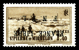 ** SAINT PIERRE ET MIQUELON N°265A, 1f40 Brun Surcharge 'FRANCE LIBRE F.N.F.L' Renversée, Très Bon Centrage, Fraîcheur P - Used Stamps