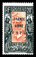 ** SAINT PIERRE ET MIQUELON N°285, 20c Noir Et Rouge-orange. SUP (certificat)  Qualité: **  Cote: 780 Euros - Used Stamps